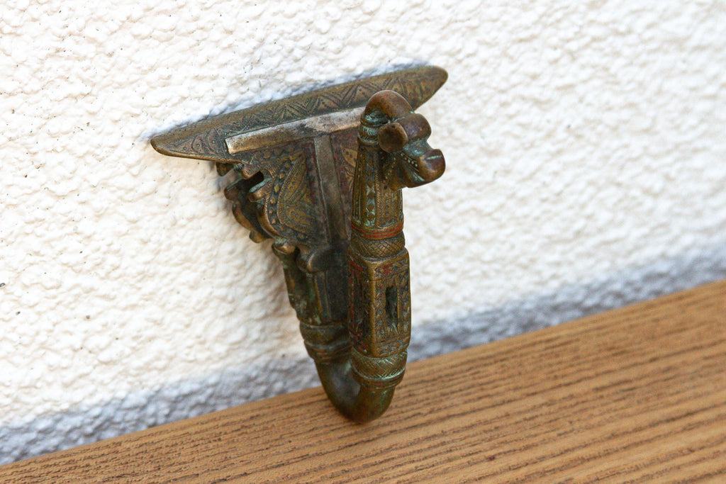 Finely Engraved Antique Brass Hook