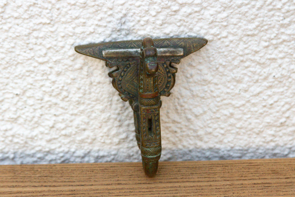 Finely Engraved Antique Brass Hook