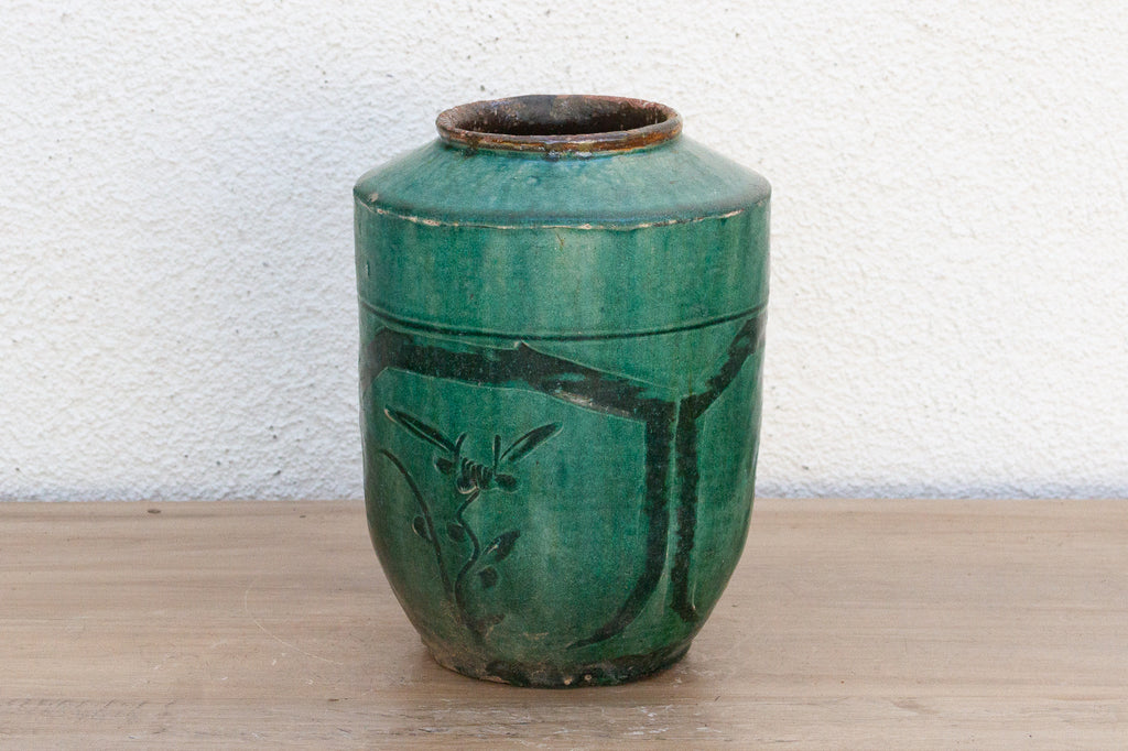 Chinese Wingbloom Glaze Green Vase