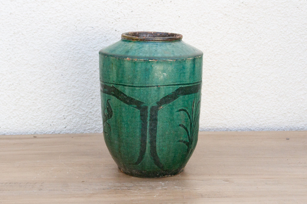 Chinese Wingbloom Glaze Green Vase