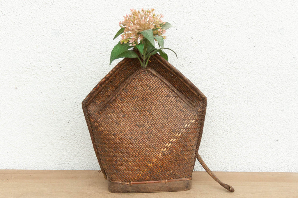 Large Antique Borneo Woven Harvest Carrier