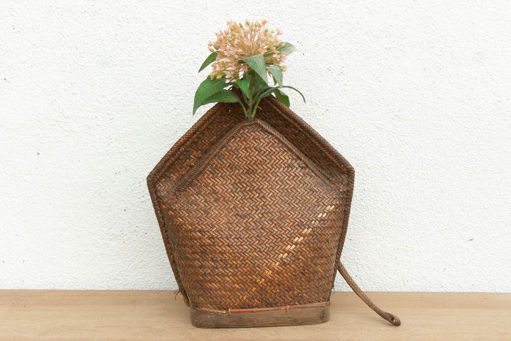 Large Antique Borneo Woven Harvest Carrier