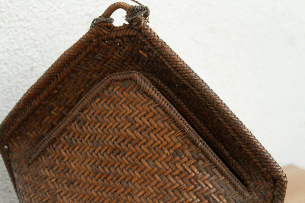 Large Antique Borneo Woven Harvest Carrier