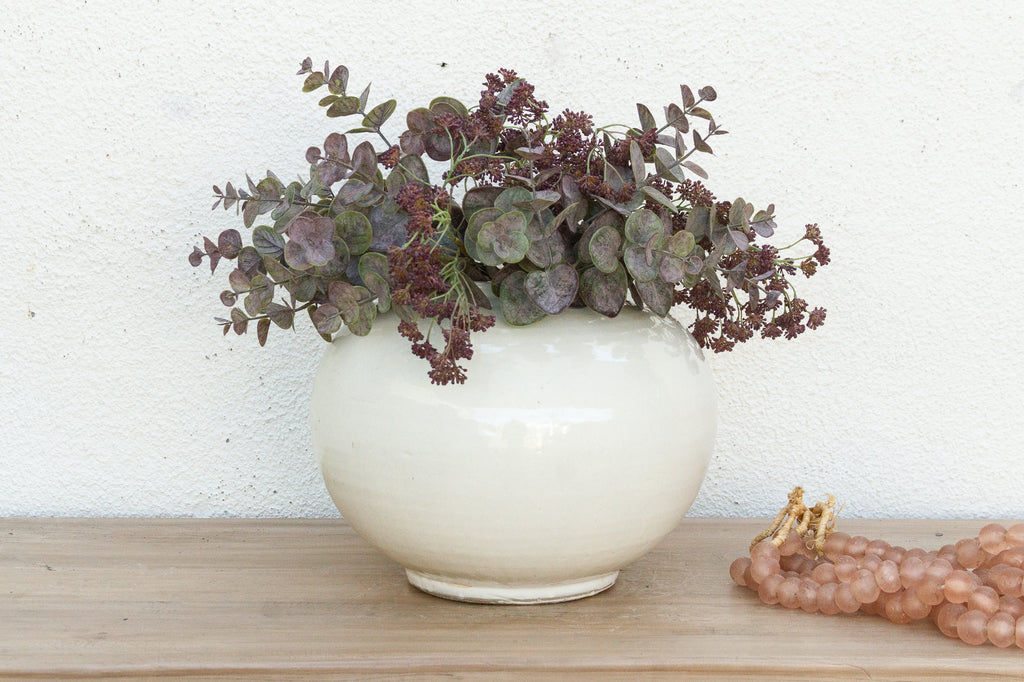 Large Zen Inspired White Glaze Pot