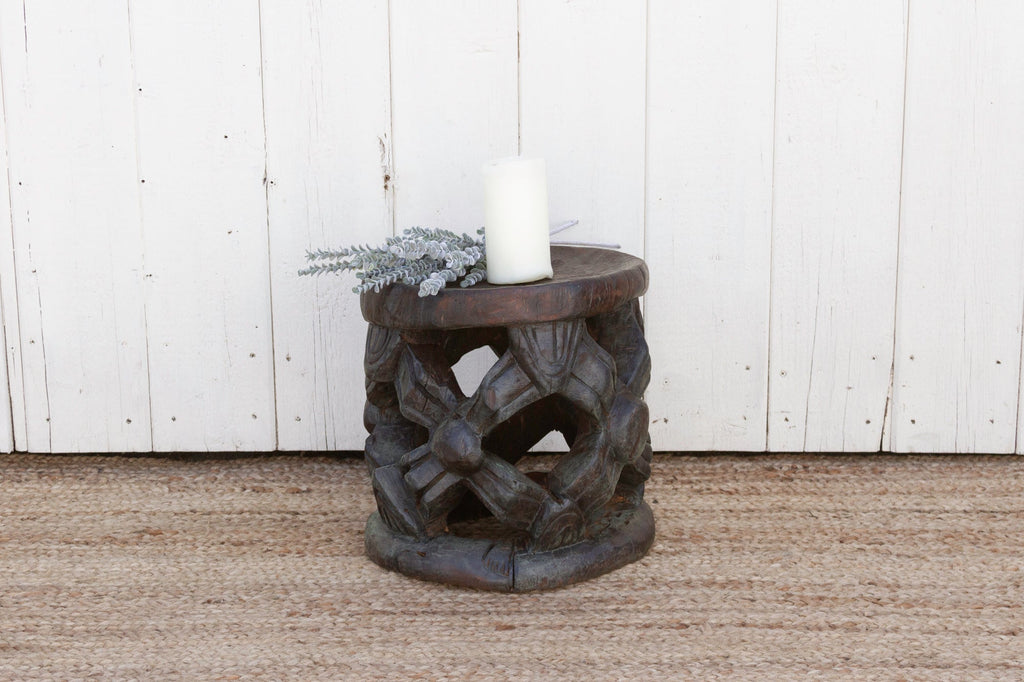 Antique Bamileke Spider Stool