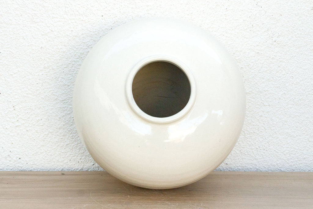 Large Zen Inspired White Glaze Pot