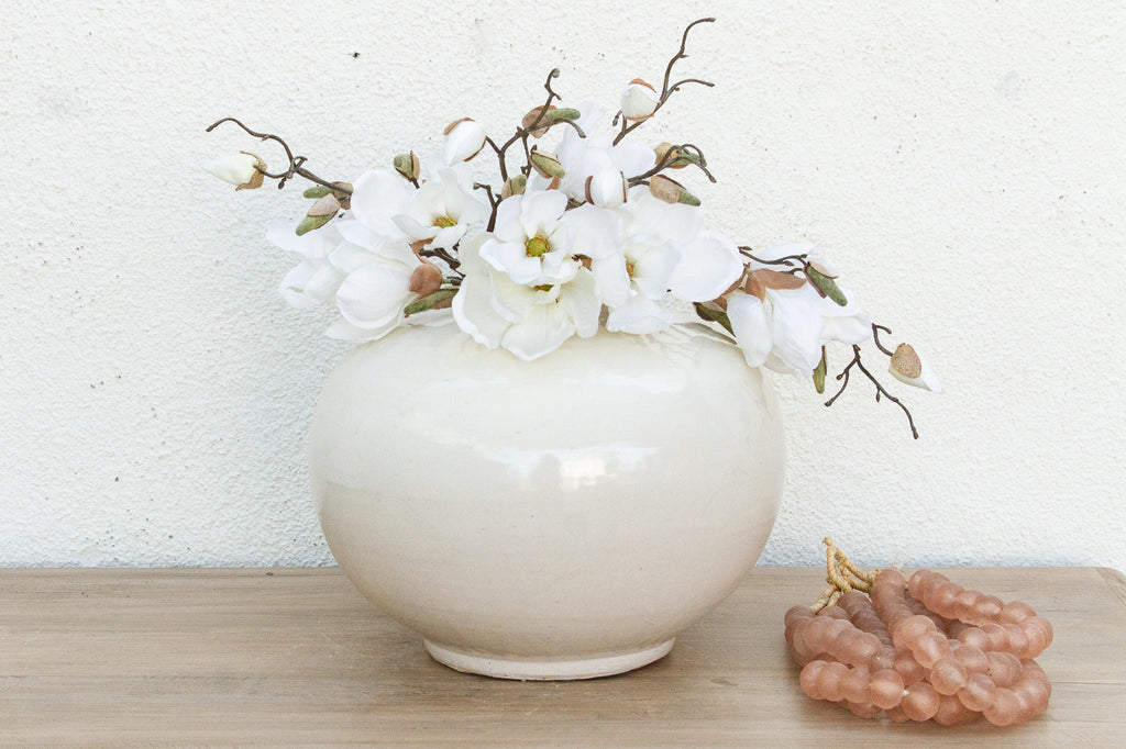 Serene Oriental Large Porcelain White Vessel