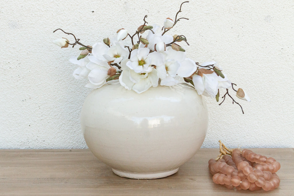 Serene Oriental Large Porcelain White Vessel