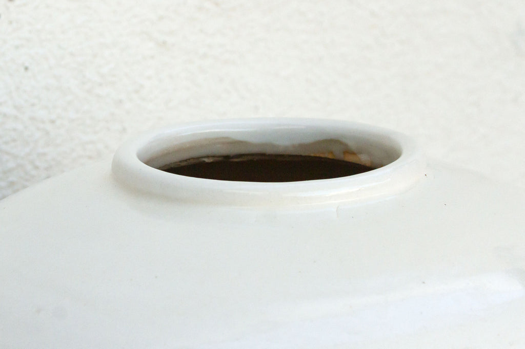 Serene Oriental Large Porcelain White Vessel