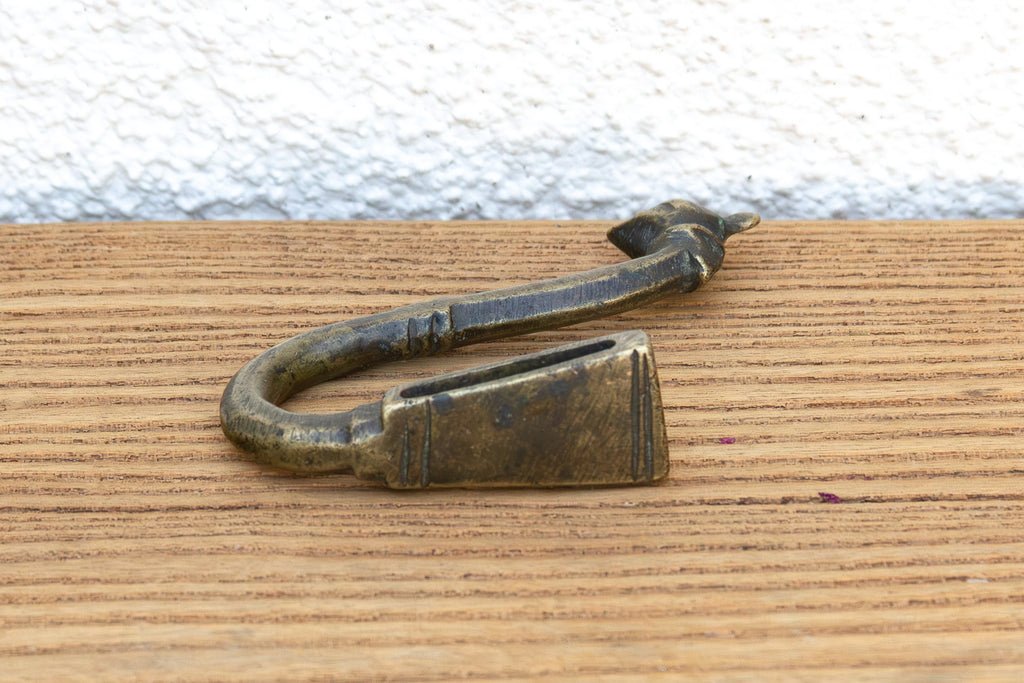 Slim Tribal Aged Brass Hook