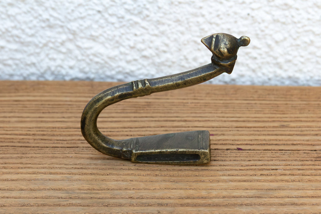 Slim Tribal Aged Brass Hook