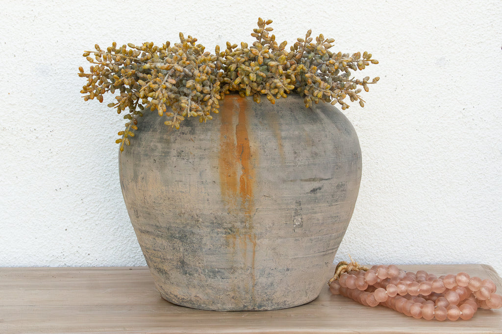 Aged Charcoal Vintage Vase