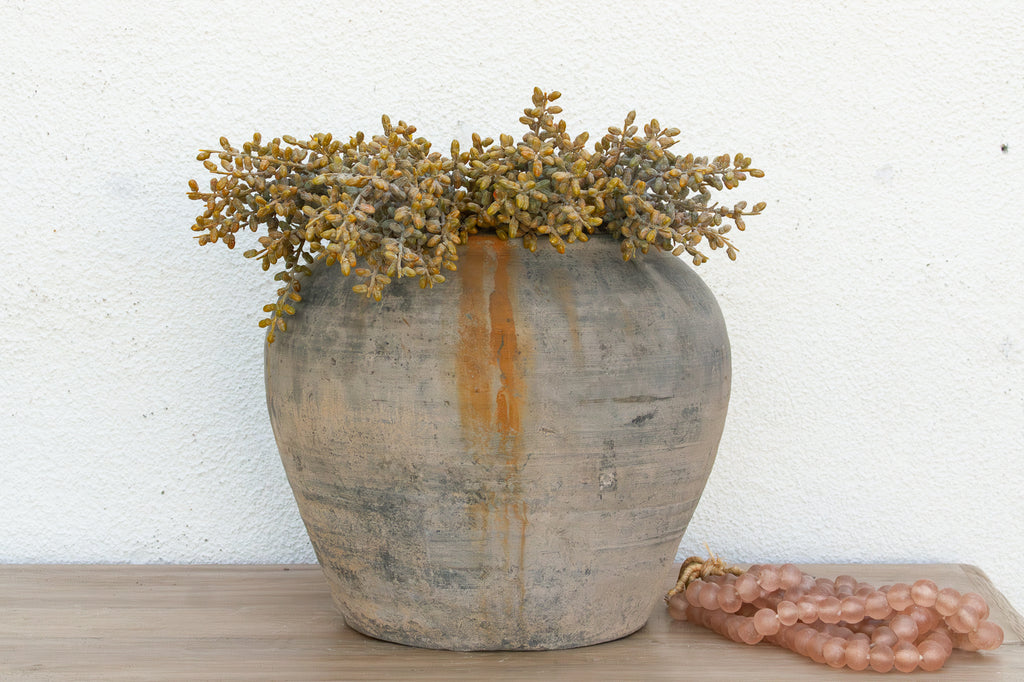 Aged Charcoal Vintage Vase
