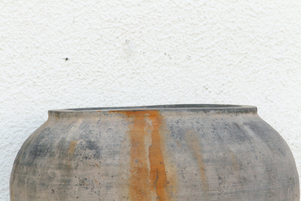 Aged Charcoal Vintage Vase