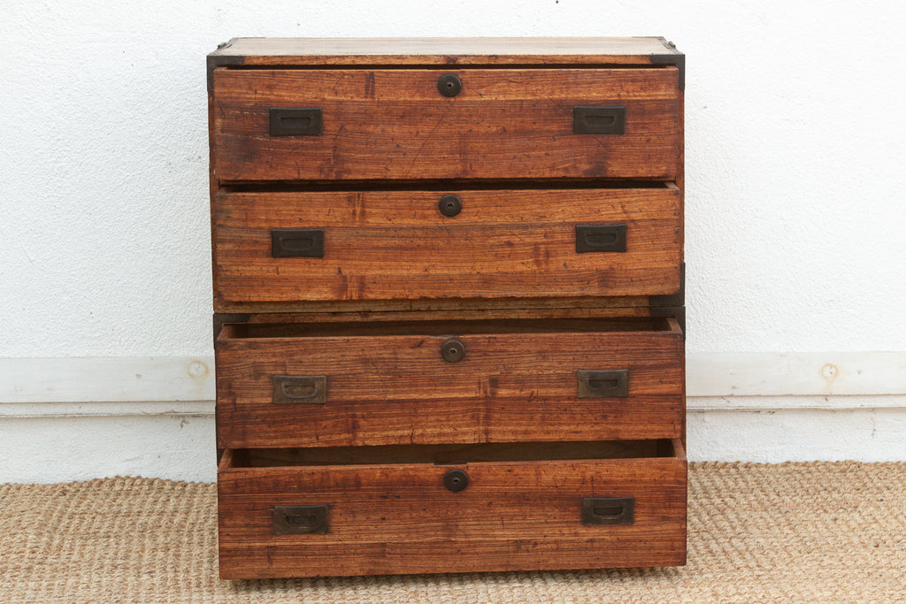Antique Japanese Stacking Tansu Chest