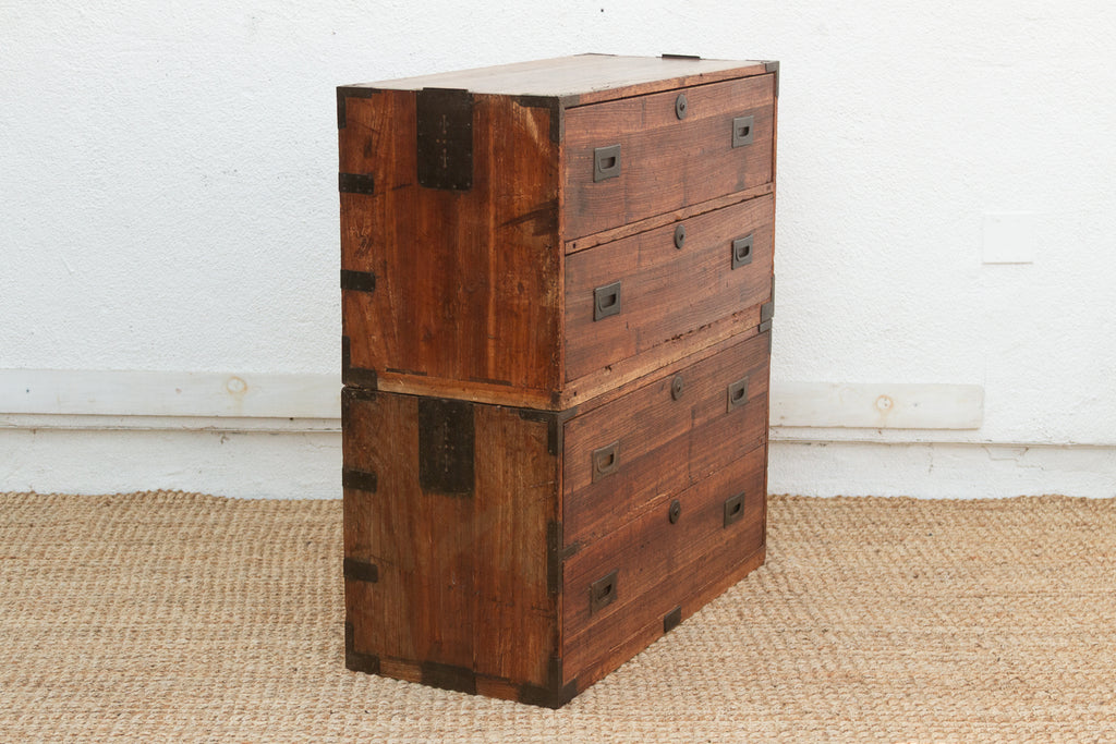 Antique Japanese Stacking Tansu Chest