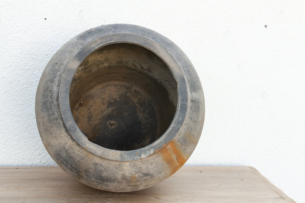 Aged Charcoal Vintage Vase