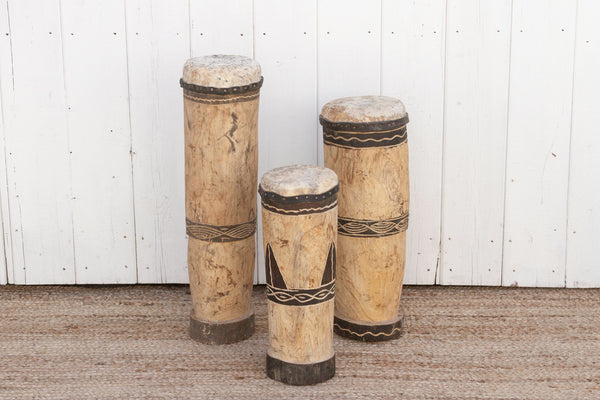 Set of 3, African Decorative Drums
