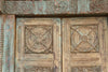 Antique Indian Gujarat Carved & Painted Door