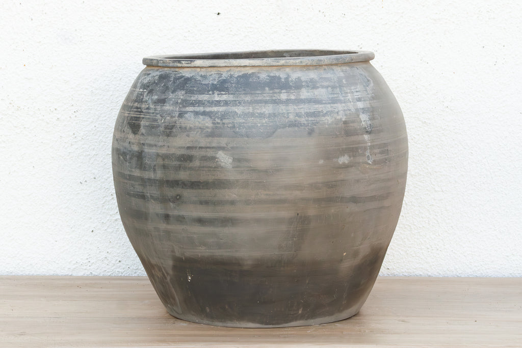 Rustic Charcoal Clay Pot