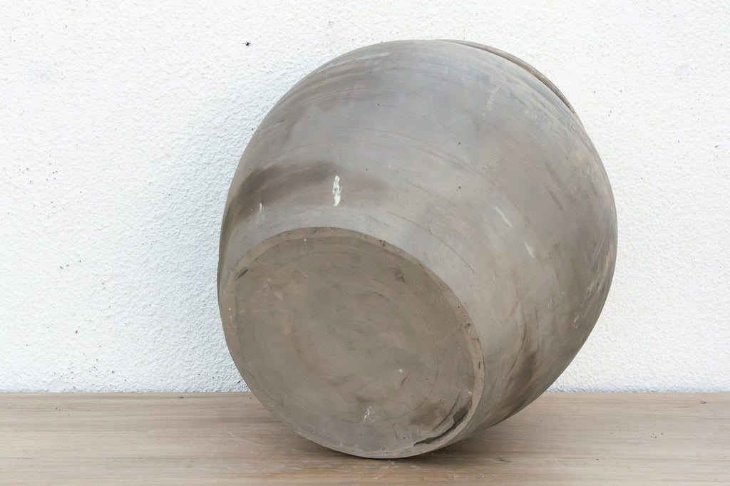Rustic Charcoal Clay Pot