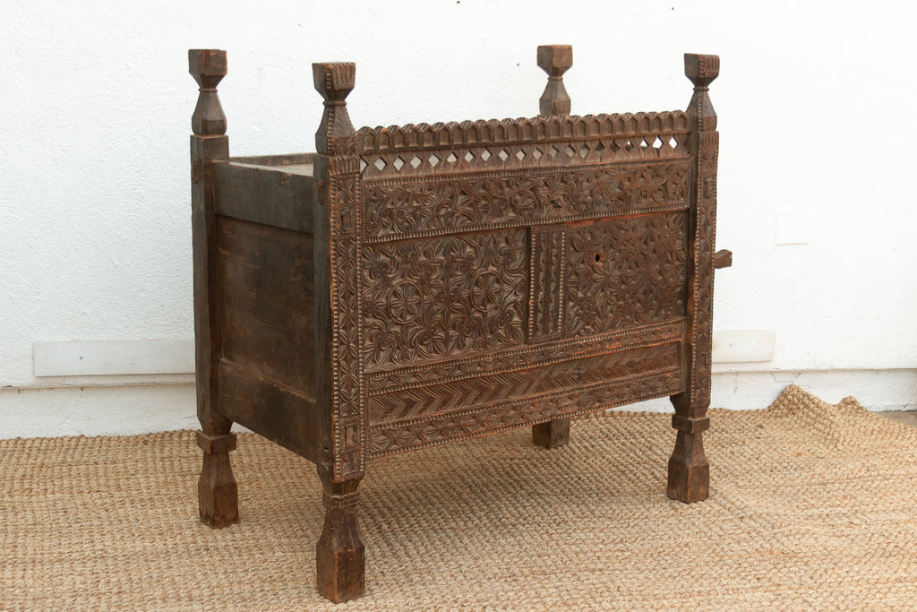 Antique Finely Carved Swat Valley Chest Cabinet