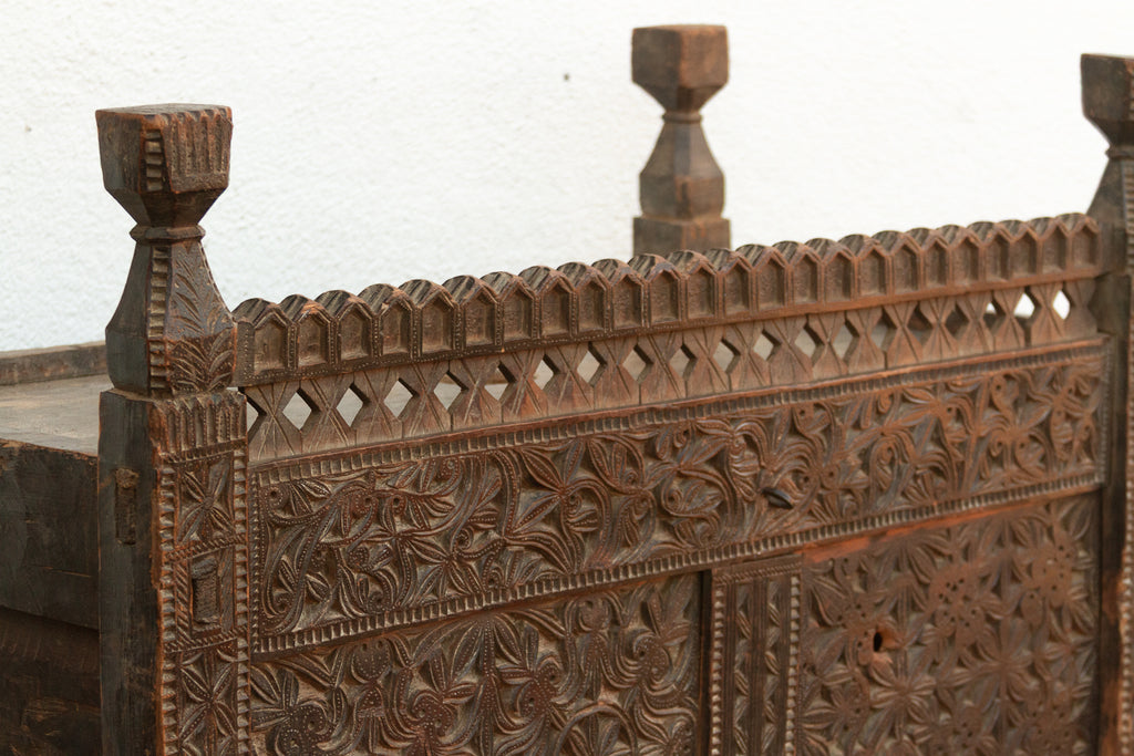 Antique Finely Carved Swat Valley Chest Cabinet