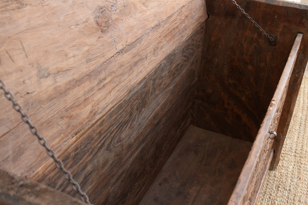 Antique Swat Valley Carved Chest Console