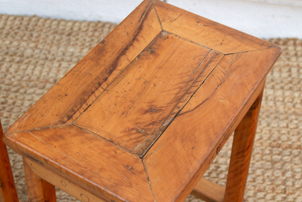 Pair of Antique Chinese Rectangular Stools (Trade)