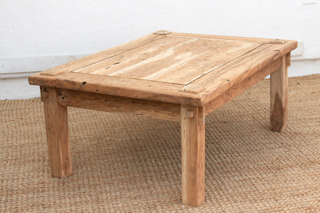 Primitive Raw Teak Wood Coffee Table (Trade)