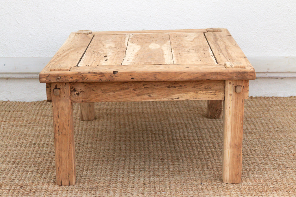 Primitive Raw Teak Wood Coffee Table (Trade)