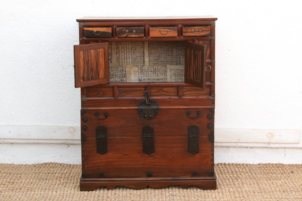Early 20th Century Korean Persimmon Wood Cabinet (Trade)