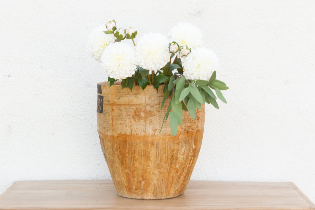 Large Paper Mache Pot, Horse & Rider Designs