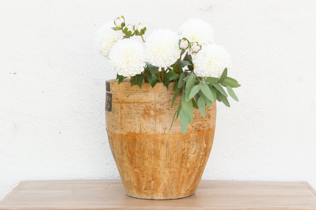 Large Paper Mache Pot, Horse & Rider Designs