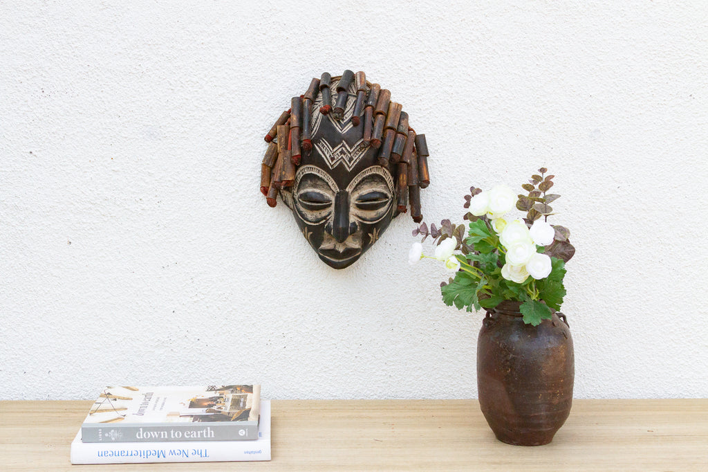 Carved African Guro Dream Weaver Mask
