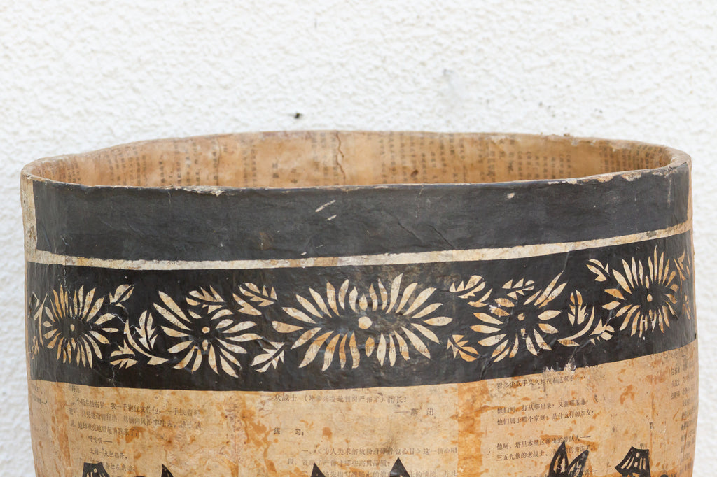 Large Paper Mache Pot, Horse & Rider Designs