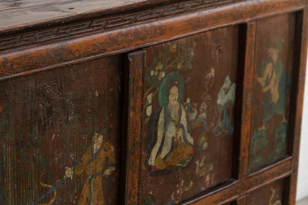 Antique Himalayas Hand-Painted Tibetan Cabinet (Trade)
