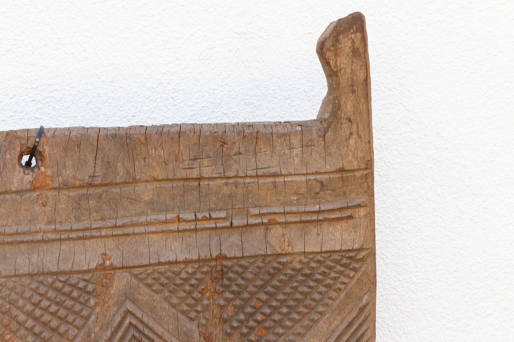 Ancient Diamond Motif Dogon Door on Stand