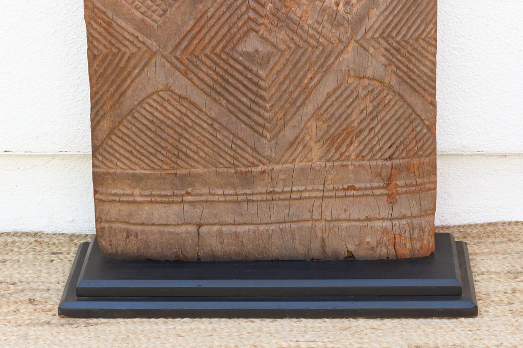 Ancient Diamond Motif Dogon Door on Stand
