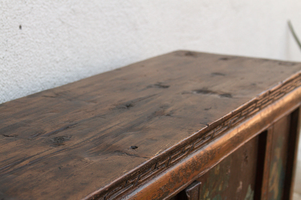 Antique Himalayas Hand-Painted Tibetan Cabinet (Trade)