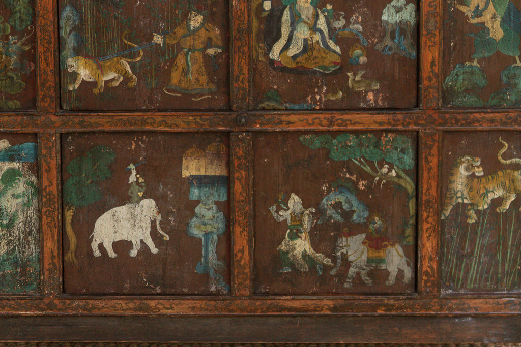 Antique Himalayas Hand-Painted Tibetan Cabinet (Trade)