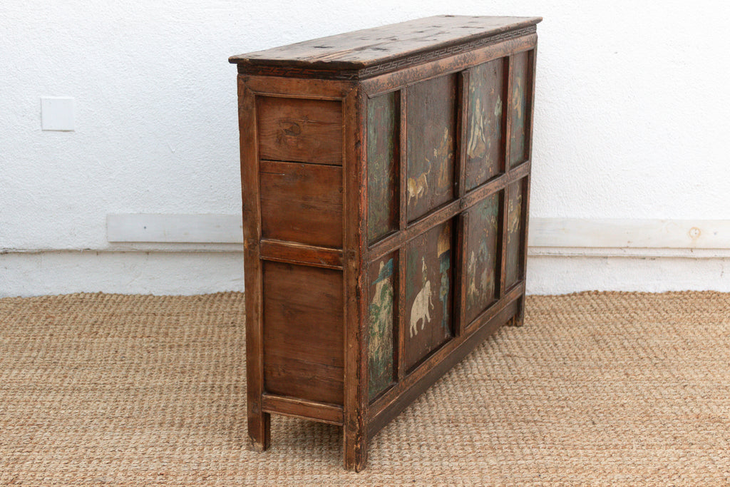 Antique Himalayas Hand-Painted Tibetan Cabinet (Trade)