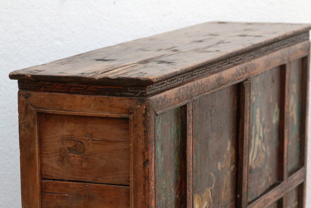 Antique Himalayas Hand-Painted Tibetan Cabinet (Trade)