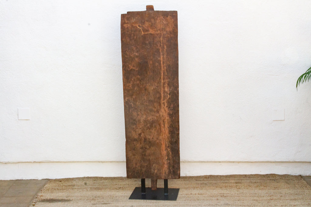 Early 20th Century Carved & Painted Bwa Door