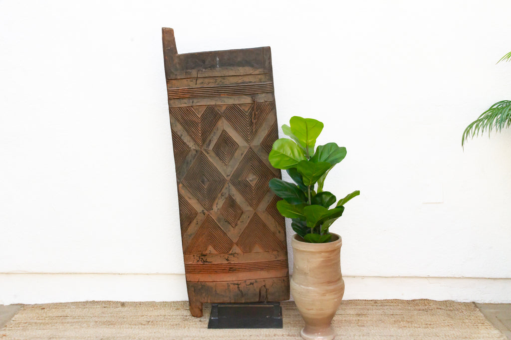 Diamond Motif Bamana African Carved Door (Trade)