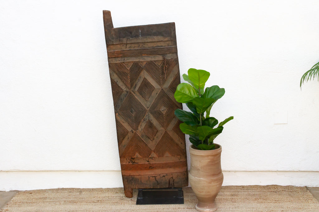 Diamond Motif Bamana African Carved Door (Trade)