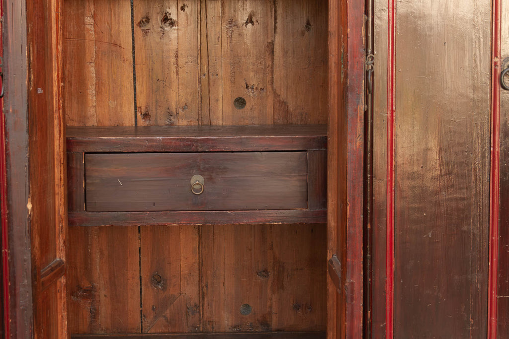 19th Century Chinese Painted & Lacquered Armoire