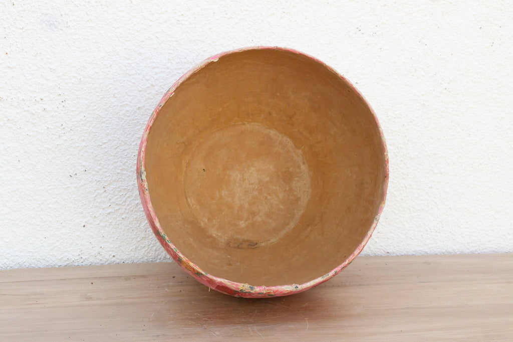 Rose Garden Vintage Paper Mache Pot