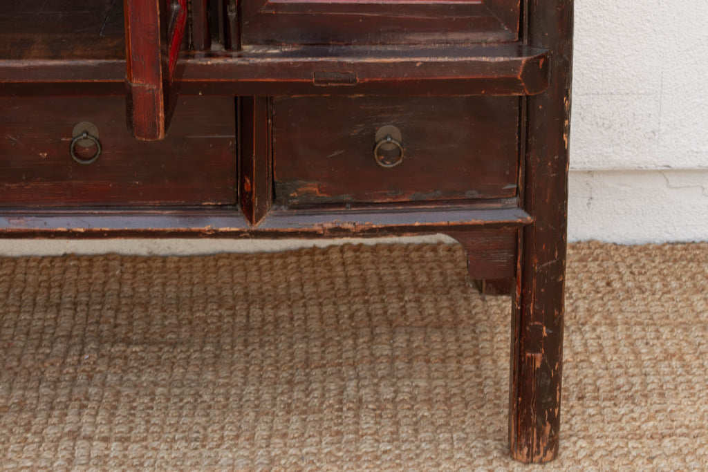 19th Century Chinese Painted & Lacquered Armoire