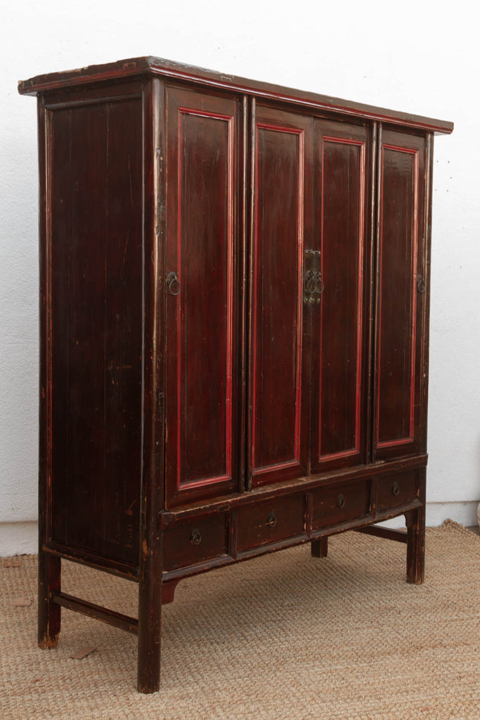 19th Century Chinese Painted & Lacquered Armoire